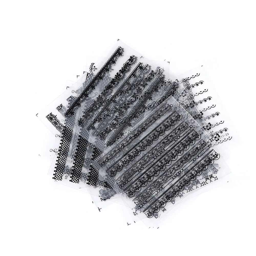 30 шт./компл. белая фотография 3D смешанный дизайн наклейки для ногтей случайные