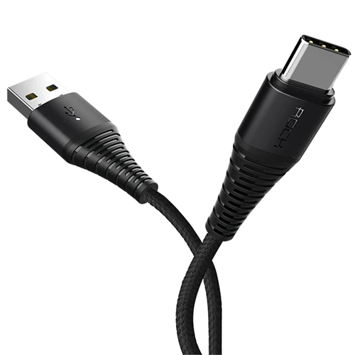 ROCK высокопрочный usb type-C кабель 3A usb type-c кабель для быстрой зарядки и синхронизации данных для Galaxy S8 plus Note 8 Oneplus 2 Xiaomi - Цвет: Black