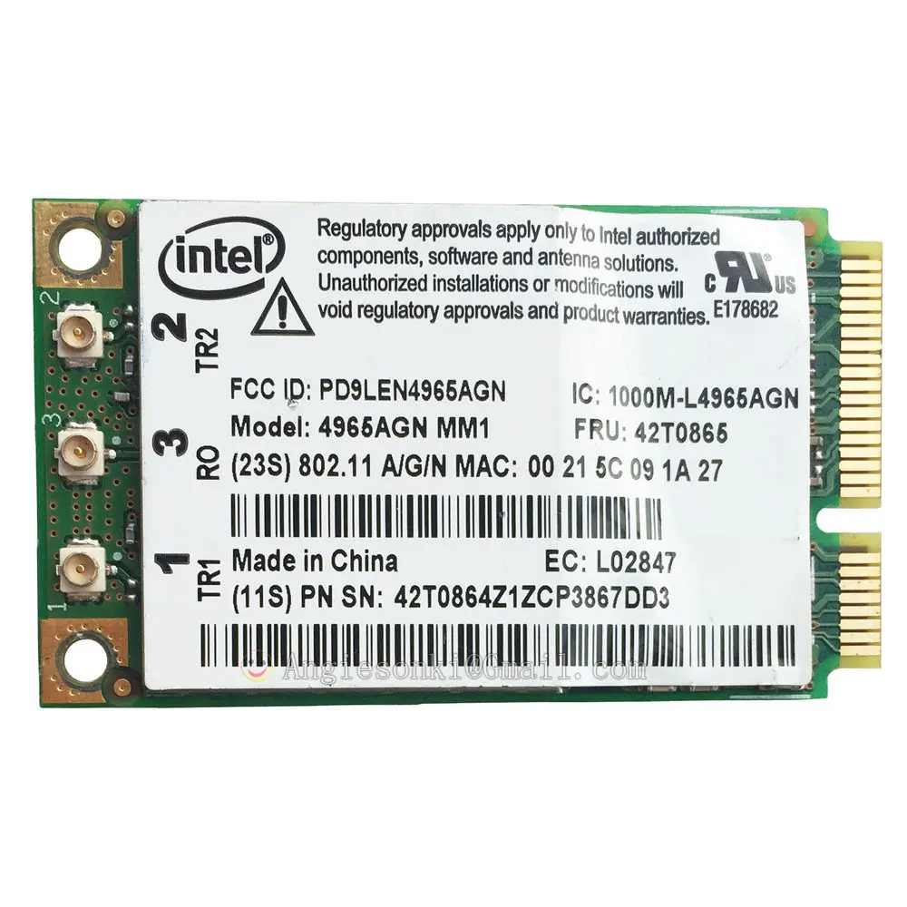 Мини pcie карта для Intel Wireless WiFi Link 4965AGN a/b/g/n 300 Мбит/с двухдиапазонный MIMO Lenovo IBM Thinkpad T61