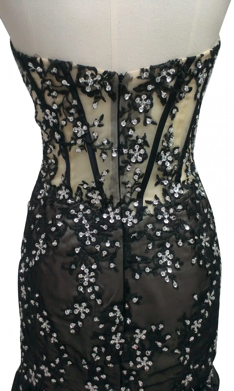 Блестящее прозрачное пикантное платье для выпускного из органзы с блестками и