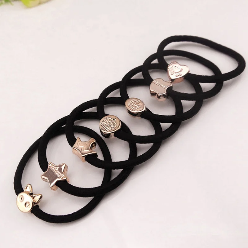 20 шт./лот аксессуары для волос девочек эластичные повязки с бантом Черные Резинки