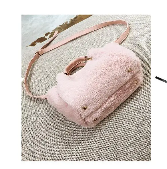 SMOOZA модная мягкая сумка из искусственного меха Маленькая женская зимняя с