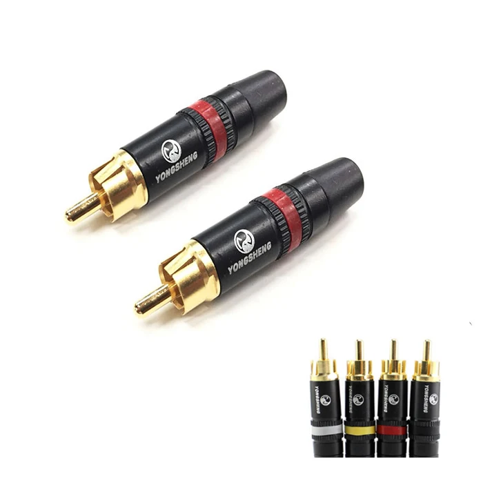 10 шт./лот сделано Neutrik фабрики Китая YS373-2 соединитель-гнездо типа RCA разъем RCA Золото Мужской Красный кольцо