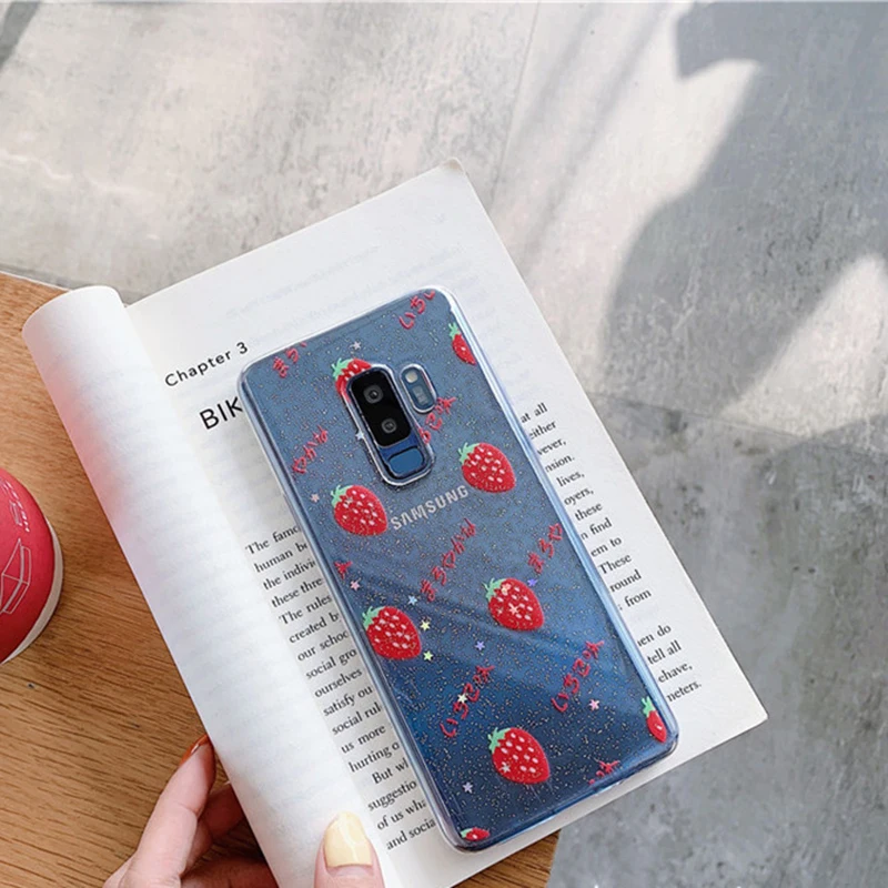 YHBBCASES модные блестящие прозрачные мягкие чехлы для samsung Galaxy S8 S9 S10 Plus летние