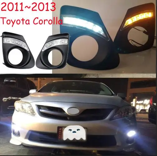 Светодиодный, 2011~ 2013 Corolla Дневной светильник, Corolla противотуманный светильник, Corolla головной светильник; vios, corolla, camry, Hiace, tundra, sienna, yaris - Цвет: LED DRL white Yelow