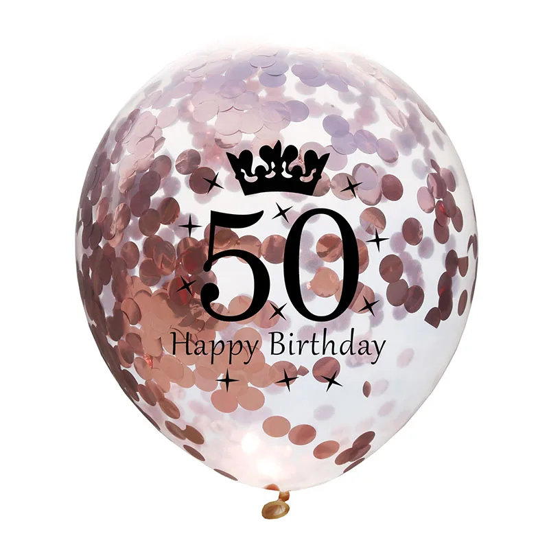 rose gold 50 5 шт. воздушные шары с днем рождения, шары с цифрами 30 40 50 60 латексные воздушные шары для украшения свадьбы, юбилея, товары для дня рождения - Цвет: rose gold 50