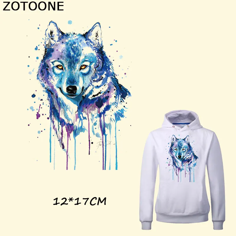 ZOTOONE новый дизайн водяная окраска волк железо на пластыре 12*17 см сделай сам