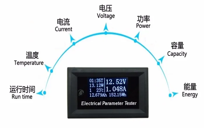 OLED 100 V/10A Вольтметр постоянного тока дисплей монитор тестер измерители тока зарядное устройство Напряжение Амперметр батарея источник питания емкость обнаружения