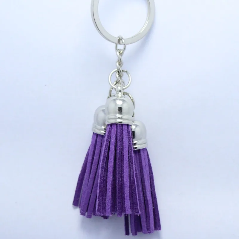 Серебряные цепи замшевые кожаного брелка для ключей из сверхтонкого волокна 3