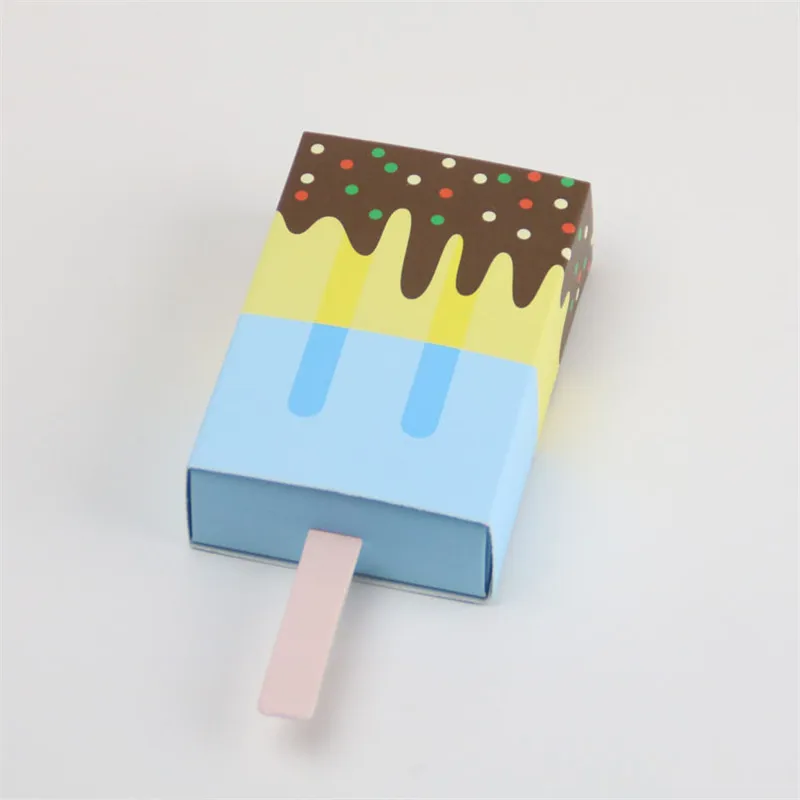 blue ice cream box 50 шт. мороженое Конфета Dragees Подарочная коробка для хендмейда Фольга для шоколада картонная коробка для торта Подарочная сумка свадебные декорации - Цвет: blue ice cream box