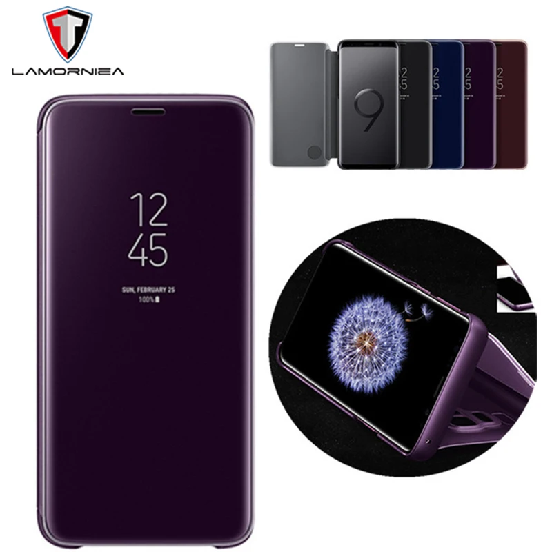 Зеркальный флип чехол для Samsung Note 9 8 5 с оригинальным чипом|Бамперы| |