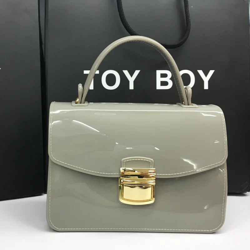 Модные женские туфли желе мешок бренды дизайнер сумочку свежий прозрачный