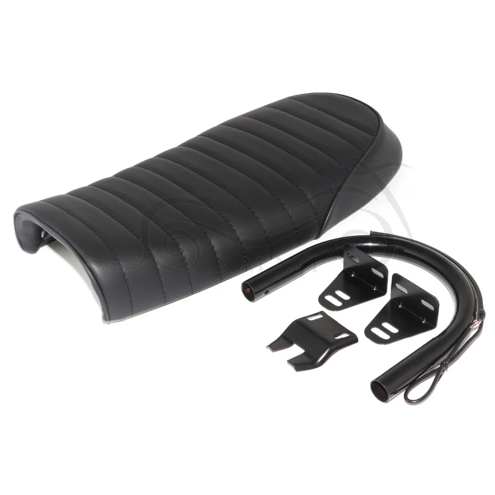 Универсальный Винтаж Cafe Racer сиденья плоский w/заднее сиденье рамки обруч петля 230