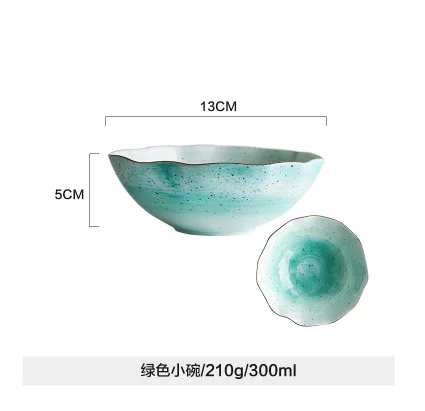 Green S bowl В европейском стиле Золото керамическая тарелка рис блюдо в стиле вестерн десертная тарелка тарелки обеденные тарелки и тарелки наборы - Цвет: Green S bowl