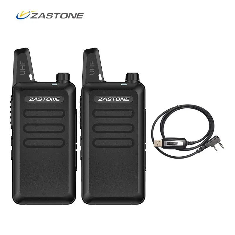 2 radio with cable 2 шт Zastone портативная рация X6 UHF 400-470MHz черный цвет портативный трансивер Cb радио Мини Радио рация - Цвет: 2 radio with cable