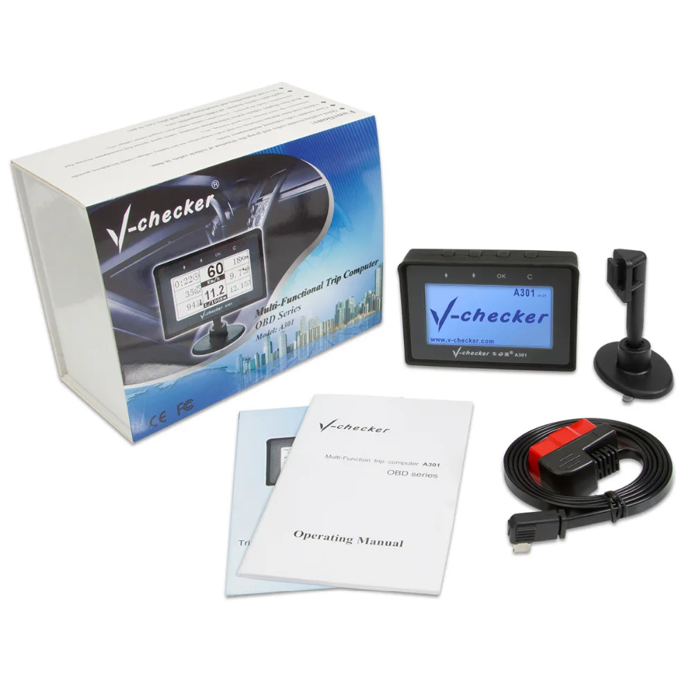 Бортовой компьютер V checker A301 сканер OBD II считыватель кодов неисправностей