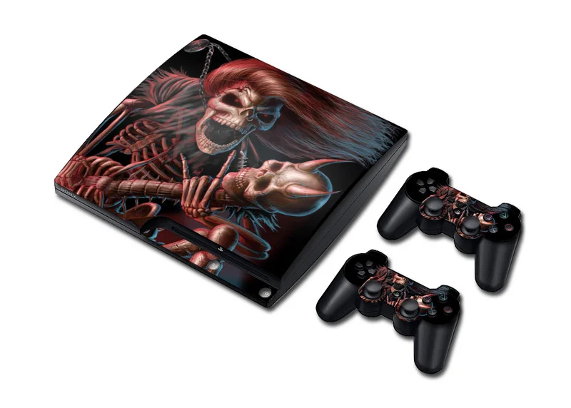 Виниловая наклейка с черепом для PS3 Slim и 2 контроллеров наклейки Sony Plastation 3 Slim|sticker
