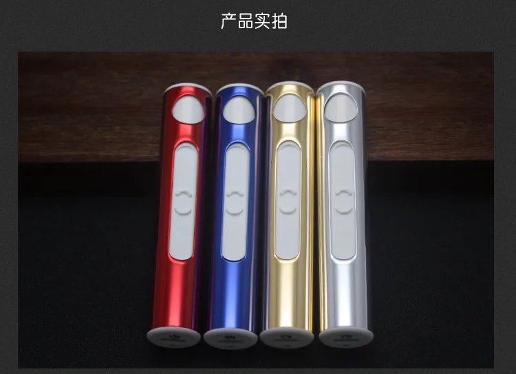 USB Зажигалка электронная перезаряжаемая табачная сигарета Электронная зажигалка для сигар ветрозащитная золотая металлическая труба факел зажигалка