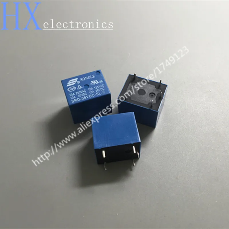 Бесплатная доставка 10 шт. SRD 05VDC SL C 5VDC 10A реле мощности PCB тип T73 5V 5 футов Новый и