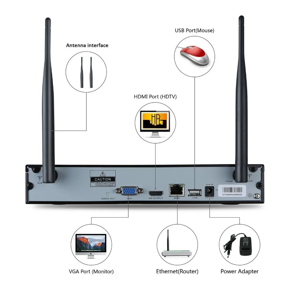 Новый список Plug and Play 8CH wifi беспроводной NVR комплект P2P 960P HD Открытый ИК ночного