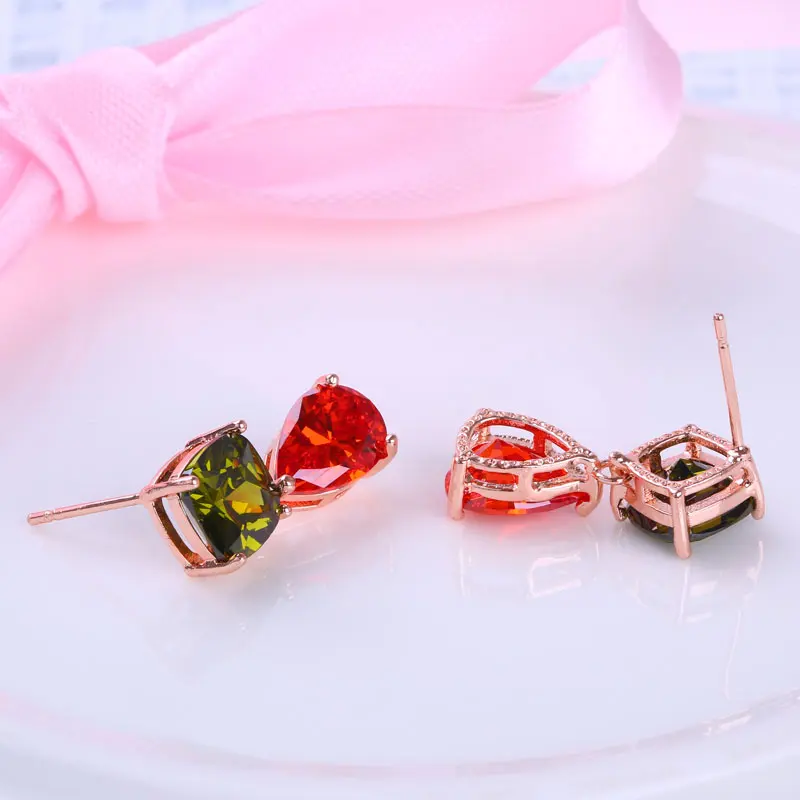 Модный бриллиантовый набор CARSINEL разноцветное ожерелье и серьги из Кубического