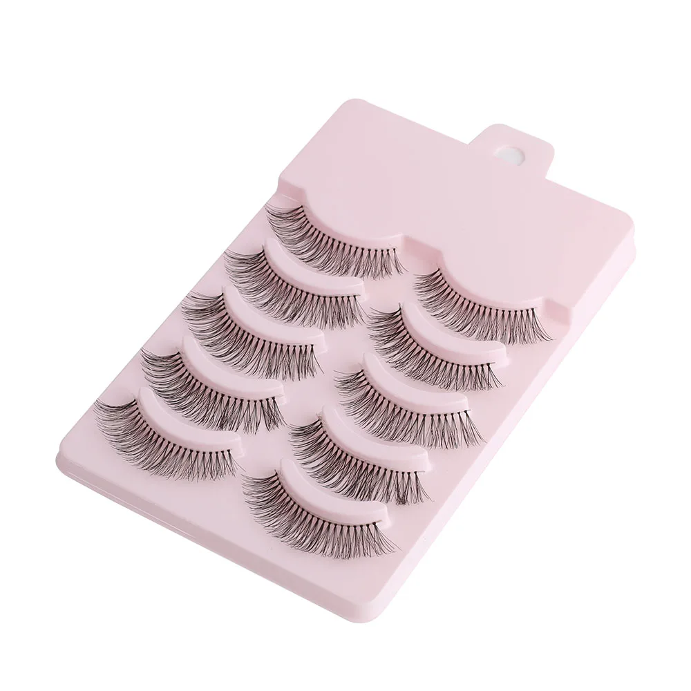 Накладные ресницы для макияжа 5 пар тонкие черные накладные наращивания вечерние