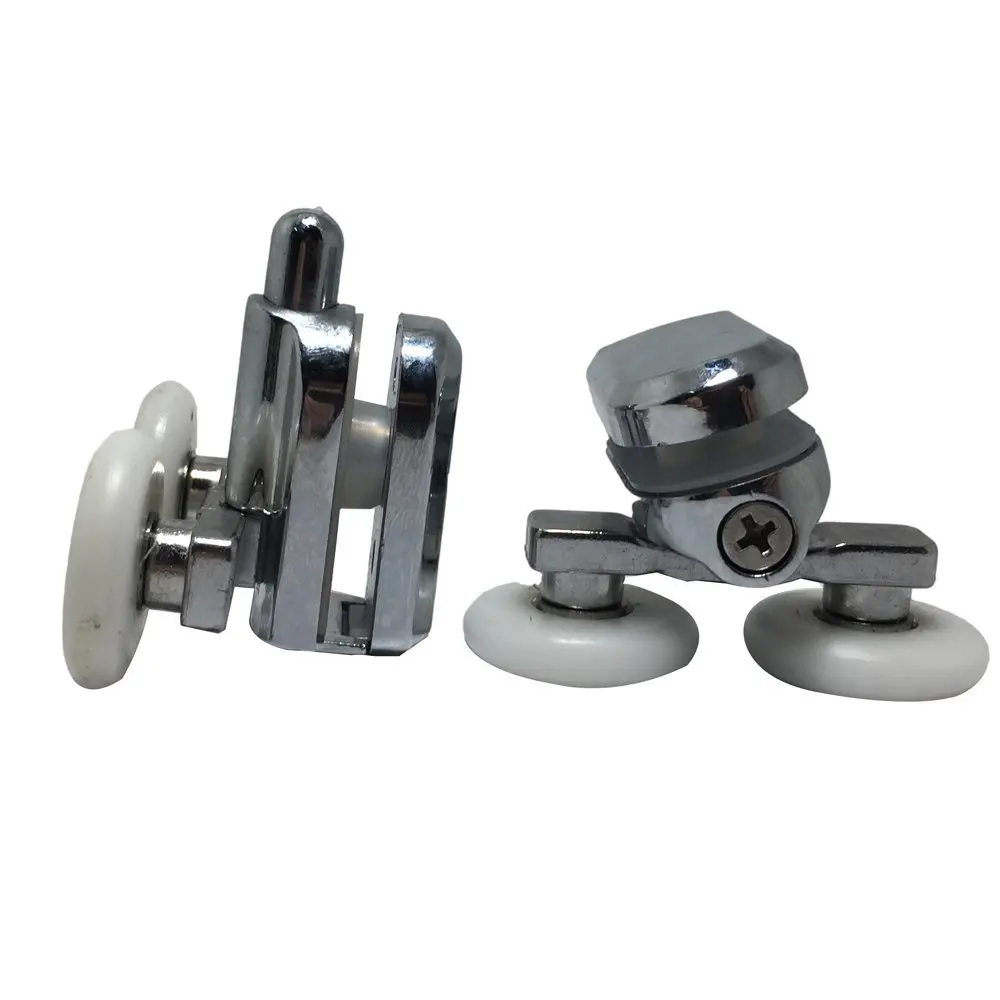 Гладкие двойные ролики для душевой кабины 4x25 Chromeplate TOP Bottom направляющие колеса