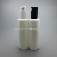 beauty mission 24 pcslot 250ml luxury lotion pump white plastic pet bottle empty shampooshower gel cosmetics packaging