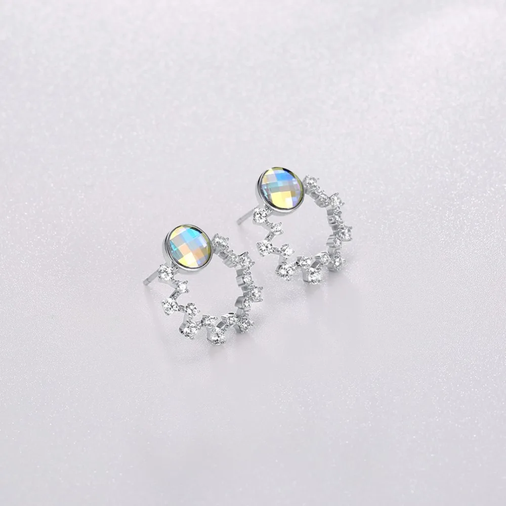 Женские серьги подвески LEKANI с кристаллами Swarovski милые капли гирляндой из золота и
