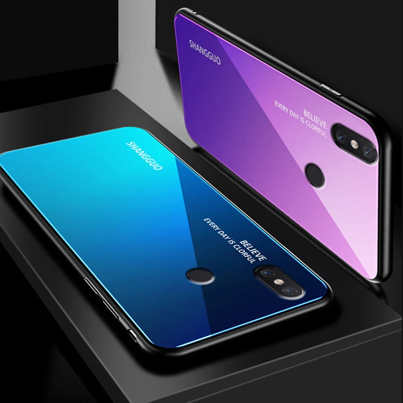 Роскошный чехол для телефона из закаленного стекла с градиентом Xiaomi Redmi Y2 корпуса