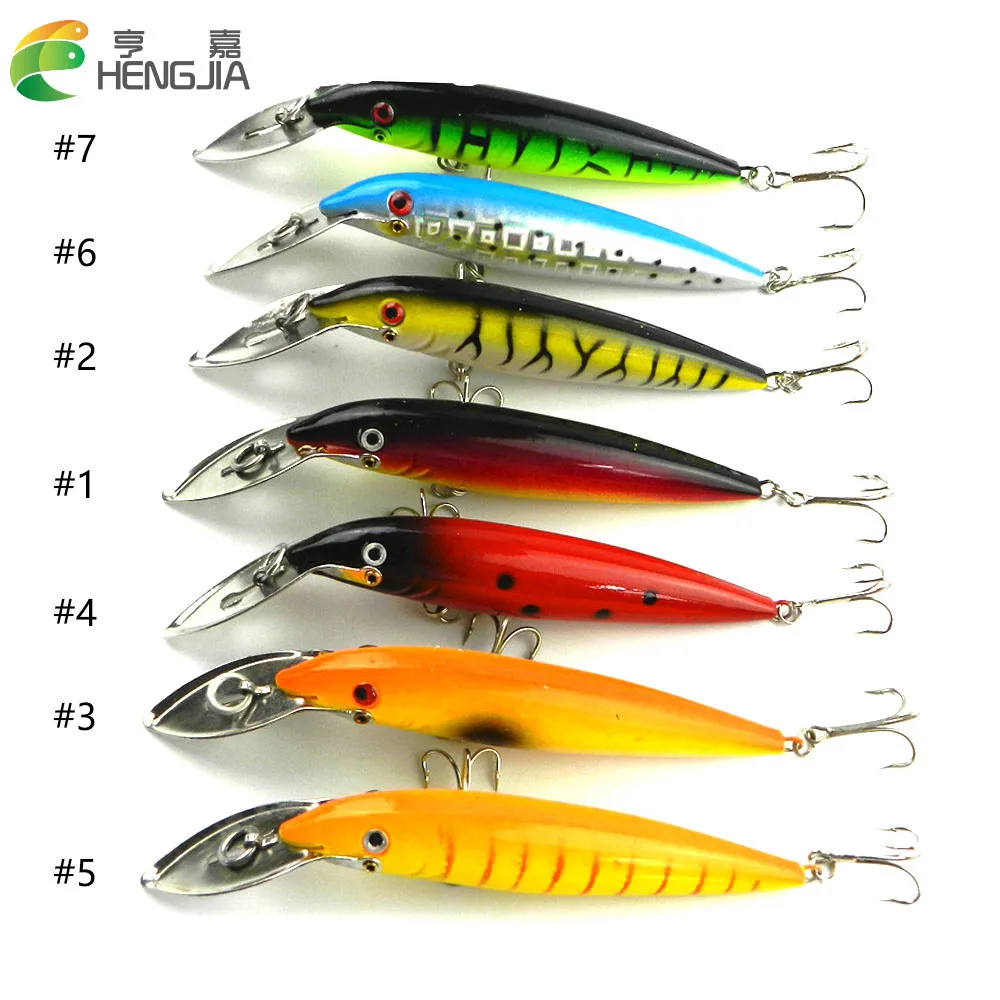 популярный 7pcs рыболовных приманок minnow (mi048) 14cm 16.2g 4 # крючки &quotтяжело приманки