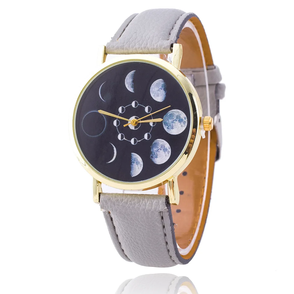 Часы Cay Moon Phase женские кварцевые модные повседневные наручные с астрономическим