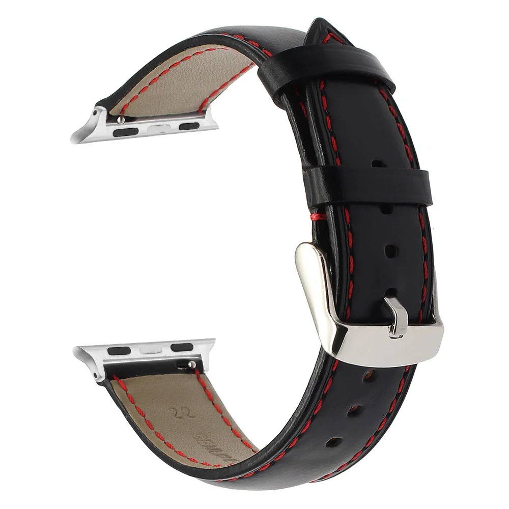 Black S Итальянский винтажный кожаный ремешок для часов iWatch Apple Watch 38 мм 40 мм 42 мм 44 мм серия 5 4 3 2 1 ремешок Ремешок коричневый черный - Цвет ремешка: Black S