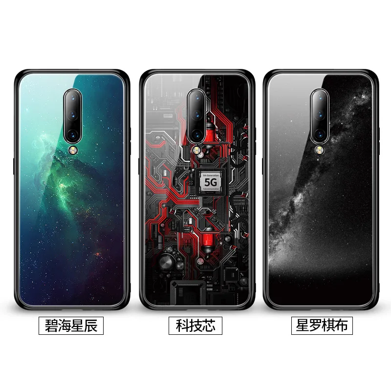 Новый стеклянный чехол для Oneplus 7 Pro One Plus 6 6T с рисунком из закаленного стекла