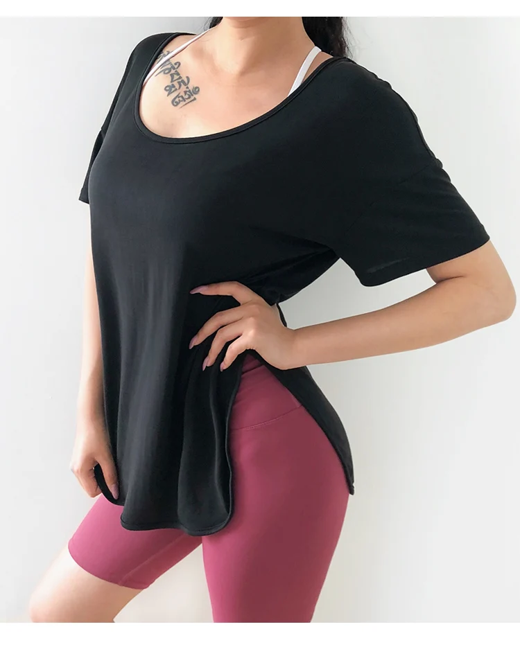 Mermaid Curve дышащая быстросохнущая футболка с короткими рукавами и круглым вырезом для бега футболка для йоги и упражнений свободные спортивные майки для фитнеса