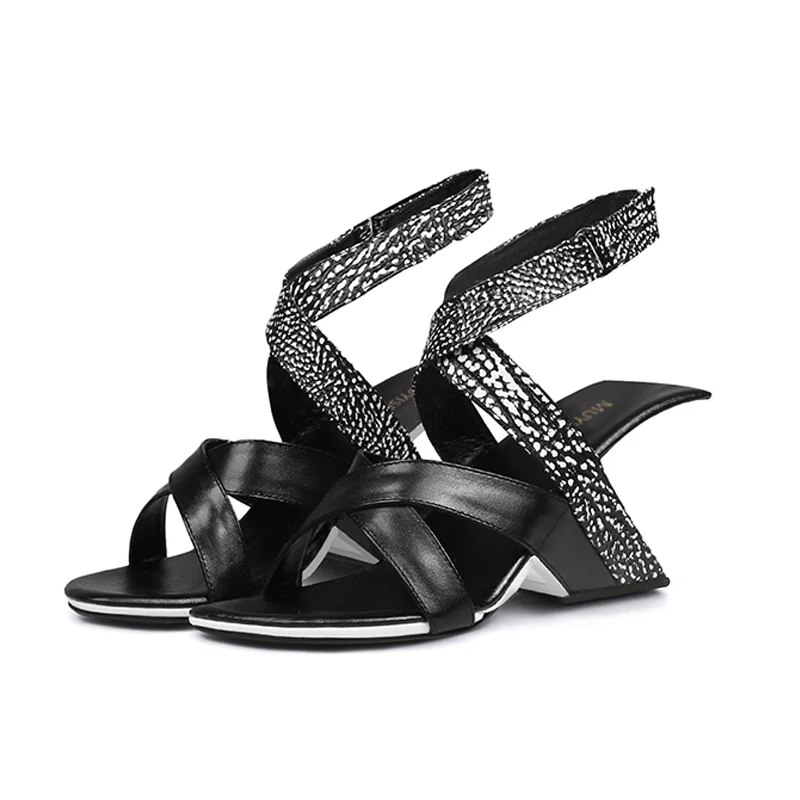 Красные сандалии-гладиаторы женские сандалии на высоком каблуке из натуральной