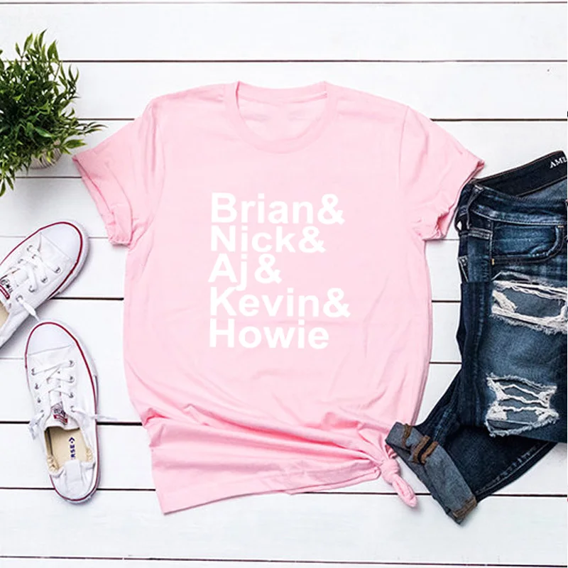 Футболка для мальчиков Backstreet Concert Tee Brian Nick Aj Kevin Howie Harajuku Женская Эстетическая