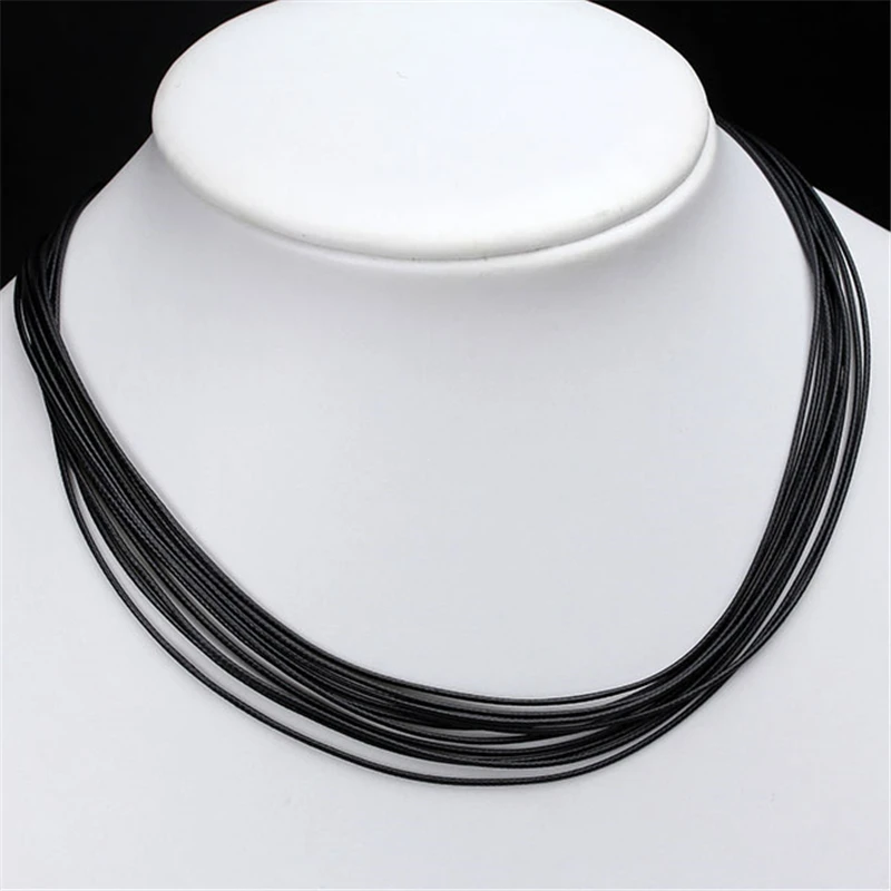 

Ayliss Wholesale 10 pcs Black 1mm Cords Can Prolong Wax Wire Rope Necklace Chain DIY Accessories 18inch-19.5inch Trendy Jewelry