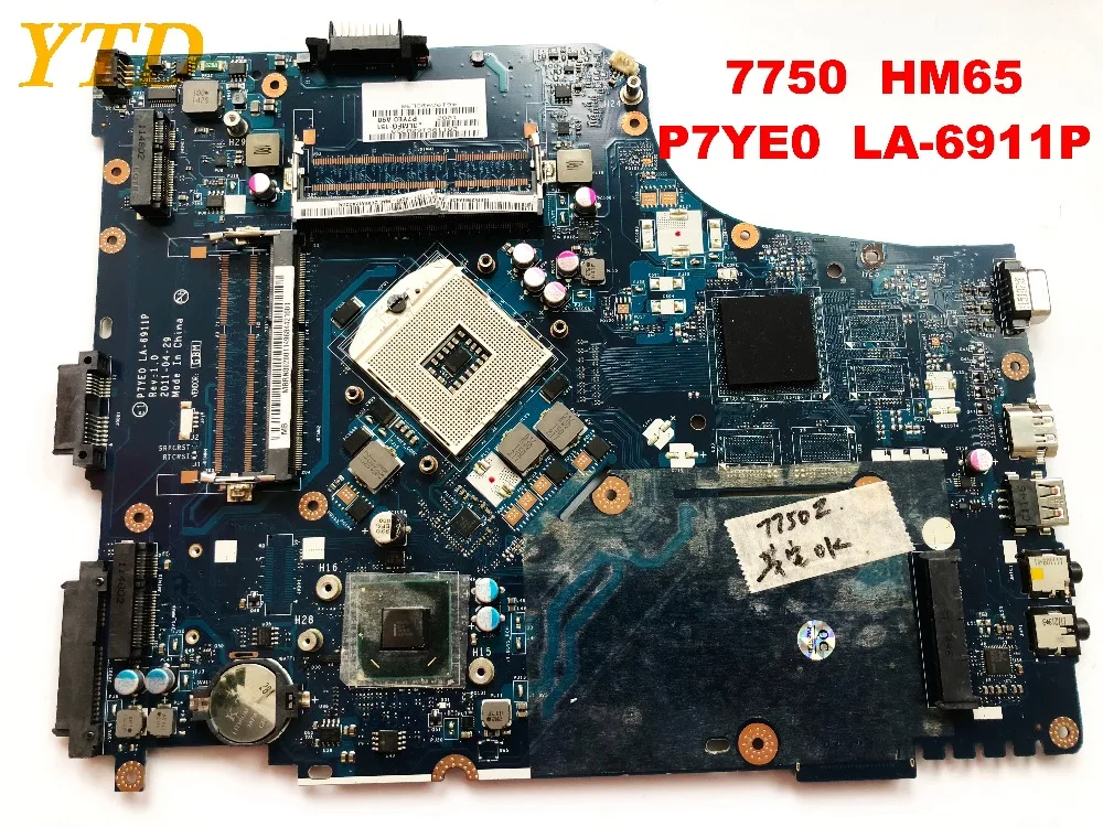 Оригинальный Для ACER 7750 7750G материнская плата ноутбука HD6650M 2 Гб HM65 P7YE0 LA 6911P