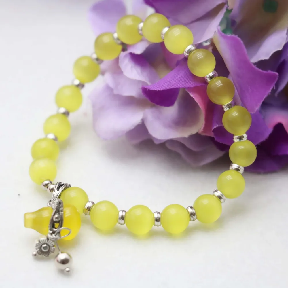 8 мм в ретро стиле с желтыми кошачьими глазами бисер Опаловый браслет из