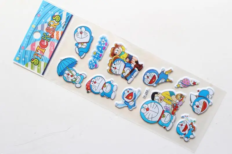 6 Простыни Детские/комплект мультфильм японского аниме Doraemon наклейки для детей номеров домашнего декора дневник Тетрадь ярлык украшения игрушки 3D стикер