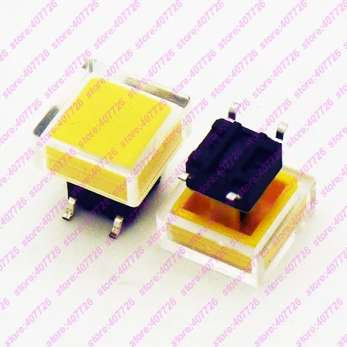 10 шт. 6*6*7,3 мм(H = 9,8 мм с 2 колпачками) 4PIN DIP& SMD Мгновенный Такт Кнопка Верхняя квадратная головка тактические ключи переключатель мини кнопка - Цвет: Switch AddYellow2cap