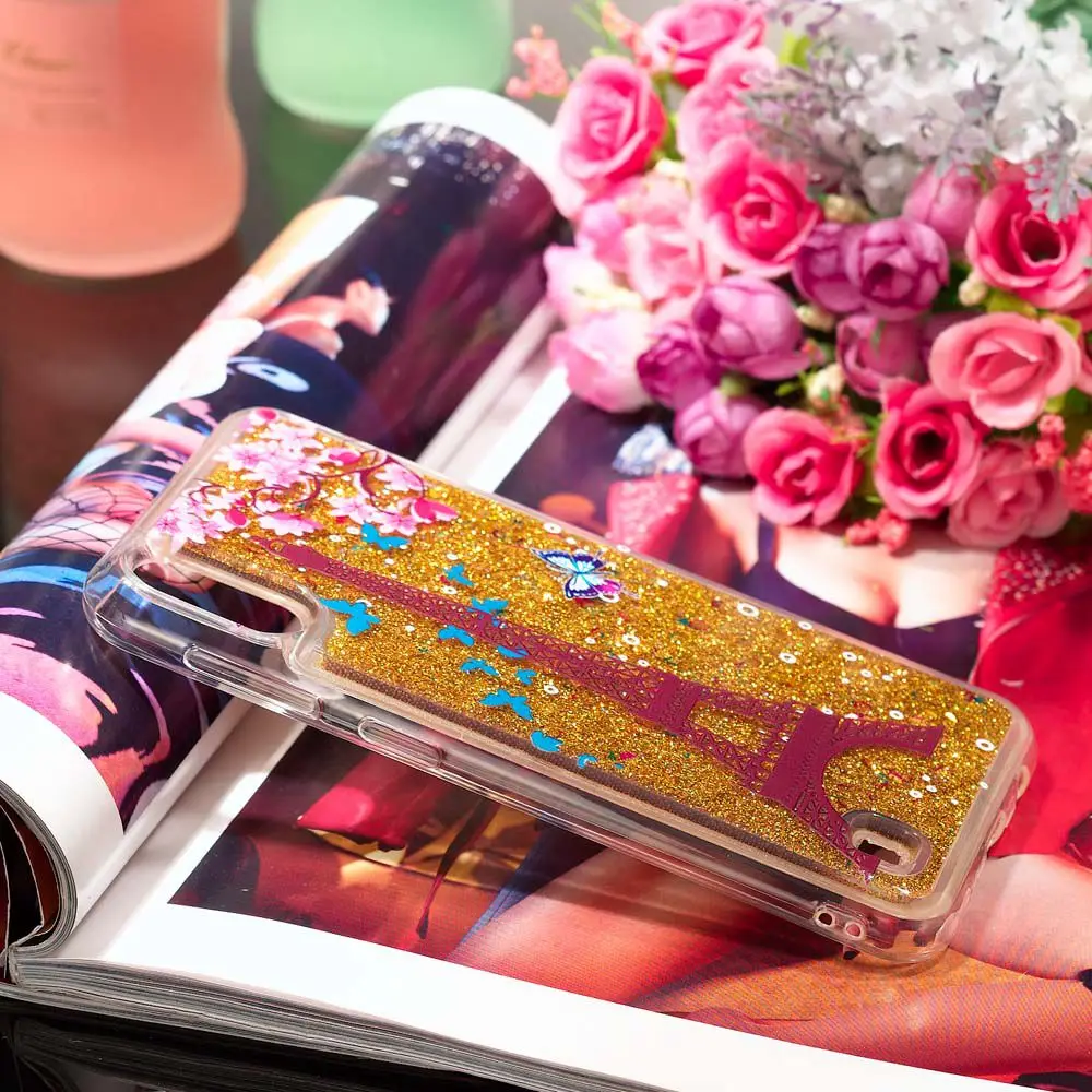 Bling Жидкий чехол с сияющими блестками для samsung Galaxy A10 окрашенные Силиконовые ТПУ