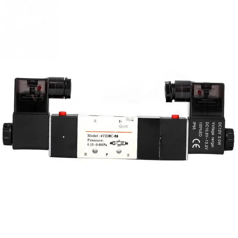 12 В постоянного тока Соленоидный клапан BSP 1/4 нормально 3 положения 5 способ