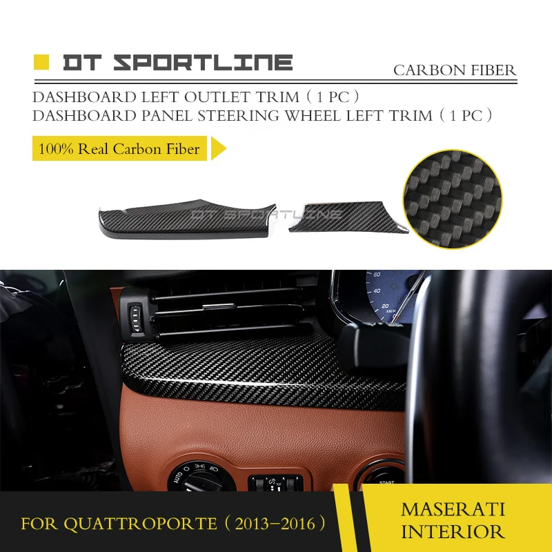 Dash Left Trim Реальные углеродного волокна внутренняя отделка для Maserati Quattroporte M156 Dash комплект центральной консоли крышка дверная ручка Отделка приборной панели - Название цвета: Dash Left Trim