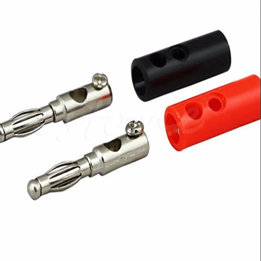 10 шт./компл. проводной кабель аудио динамик банановые разъемы 4 мм адаптер черный