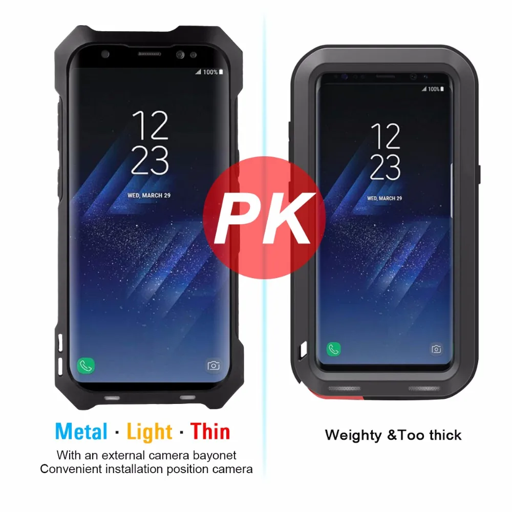 All-round Protection Phone Case For Samsung Galaxy S7 Edge Metal Material Waterproof Cases S8 S9 Plus Camera Lens |