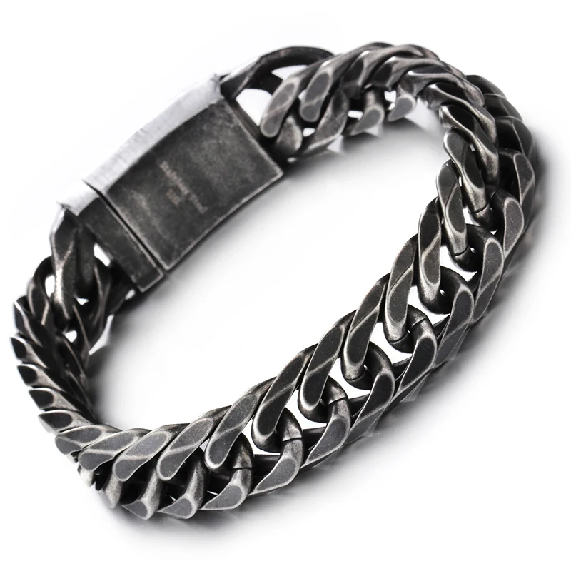 Браслет-цепочка мужской из нержавеющей стали 316L с двойным панцирным плетением