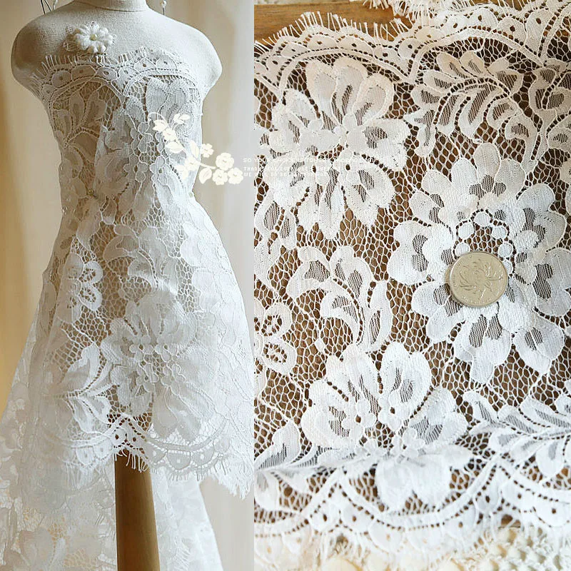 3 м/лот французская кружевная отделка для ресниц Ширина 25 см черно-белая ткань