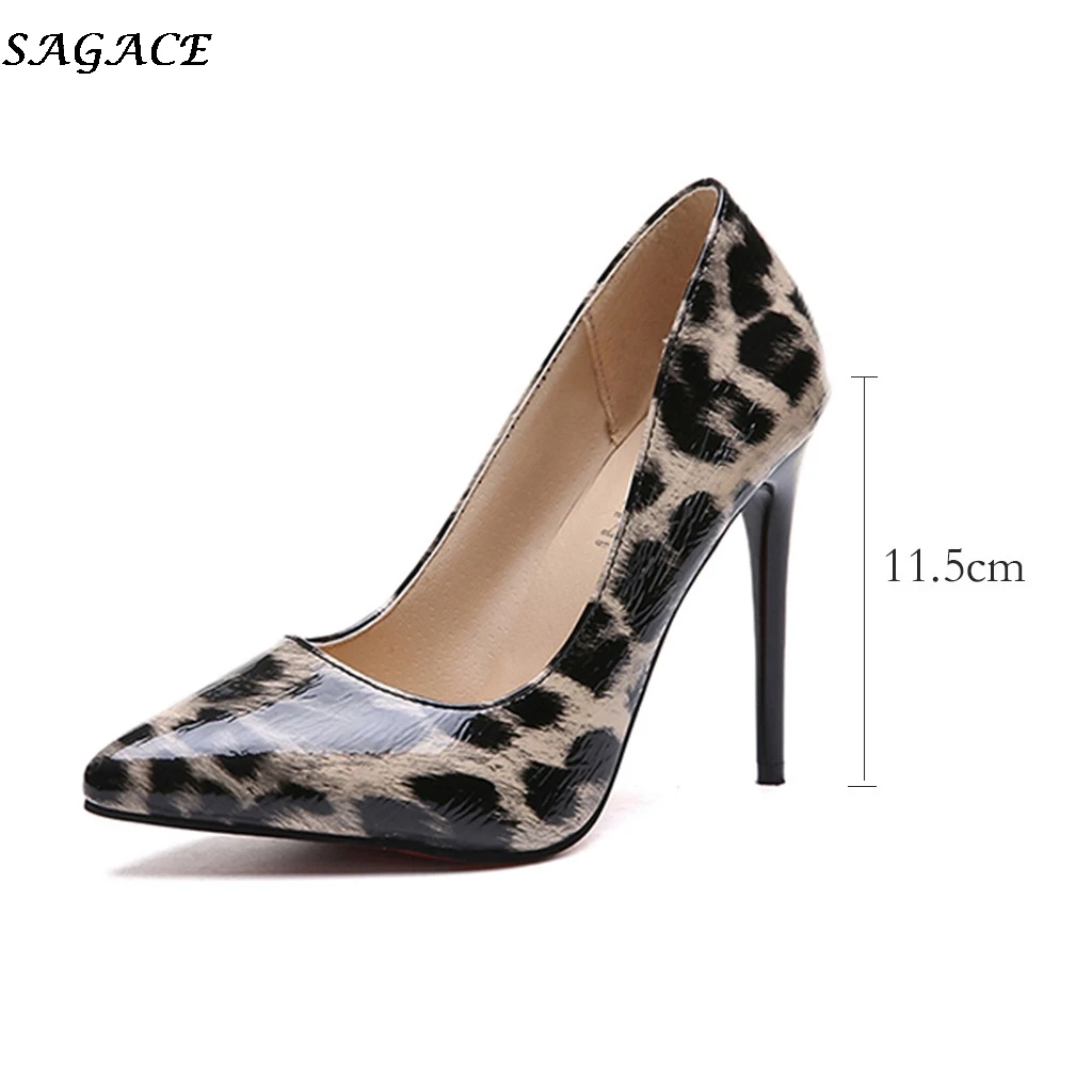 Туфли SAGACE женские на высоком каблуке модные туфли леопардовой расцветки с острым